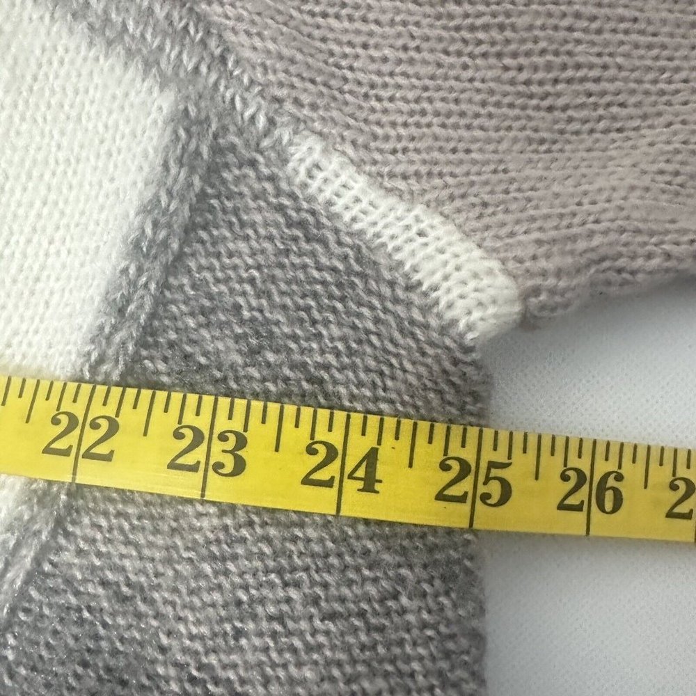 Chico's Sweater Womens Large Gray Patchwork Open … - image 4